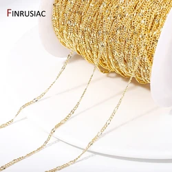 14K Gold Plated Brass Sunflower Chains DIY Nacelace Bracelet Component, High Quality Gold Chain For Jewelry Making Supplies