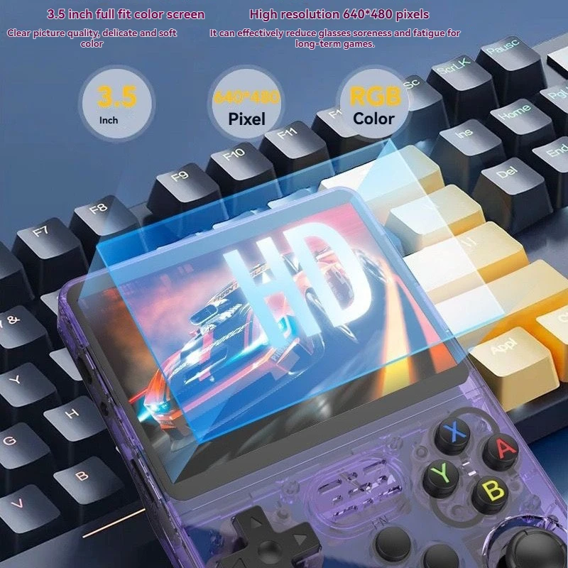 

R36S портативная игровая консоль с открытым исходным кодом в стиле ретро, система Linux, 3,5-дюймовый IPS-экран, портативный карманный видеоплеер, 64G, 128G, игры