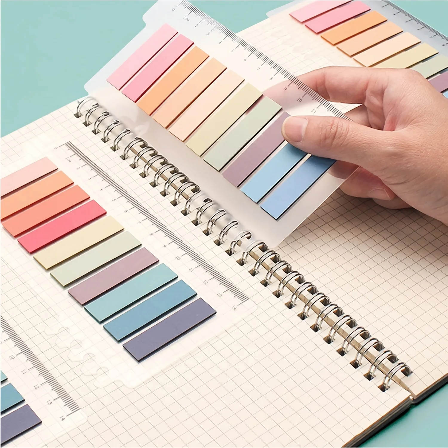 1200 Sheets Sticky Notes Set with Ruler for Index Tabs Page Markers 60 Colors