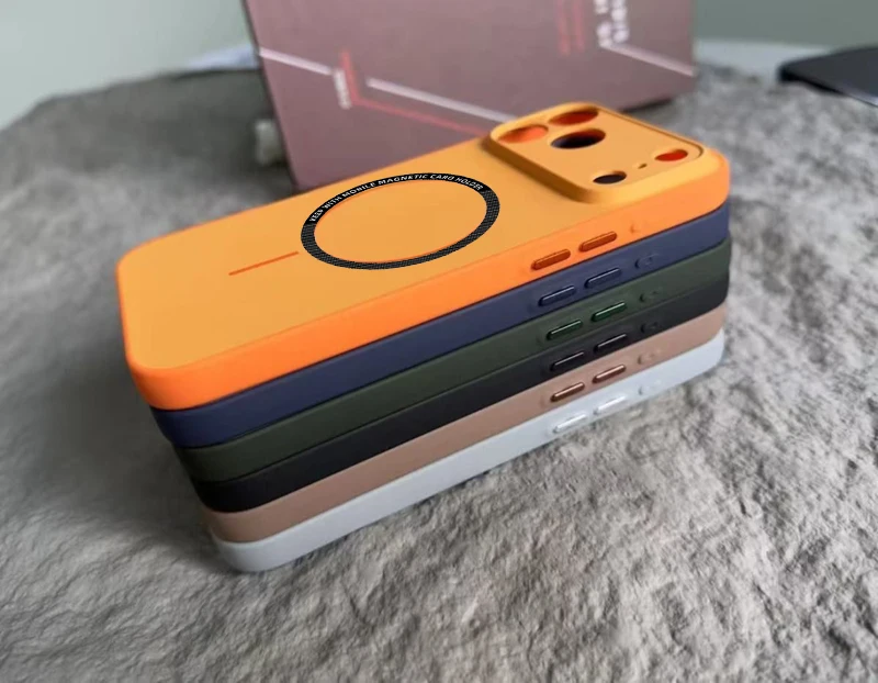 Für Xiaomi 12T Pro Hülle Xiaomi 12T Handyhülle Xiaomi 12T Pro Cover Farbige magnetische harte Silikon-Rückabdeckung – Detail 1