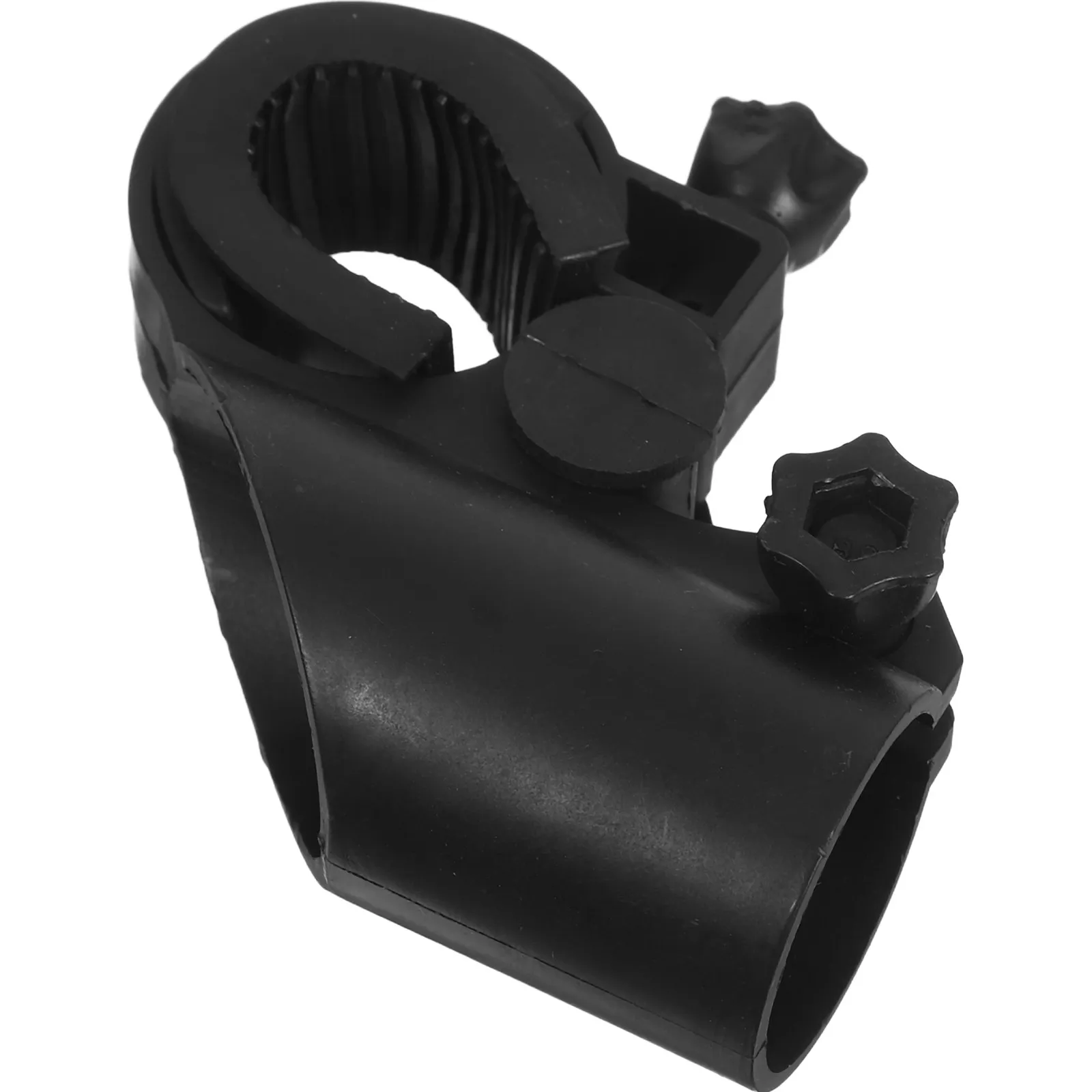 Heavy Duty Bike Handlebar Mount Clip Holder for LED Flashlight Torch Secure Fastening Rubber Metal Screw Design Black