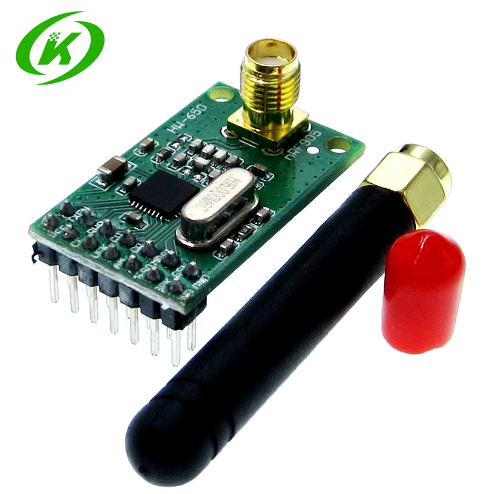 NRF905 Модуль беспроводного приемопередатчика Плата приемника беспроводного передатчика NF905SE с антенной FSK GMSK Low Power 433 868 915 МГц