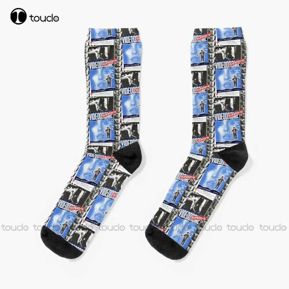 Videodrome Poster Socks Mens Socks Personalized Custom Unisex Adult Teen Youth Socks Street Skateboard Socks Custom Gift Funny