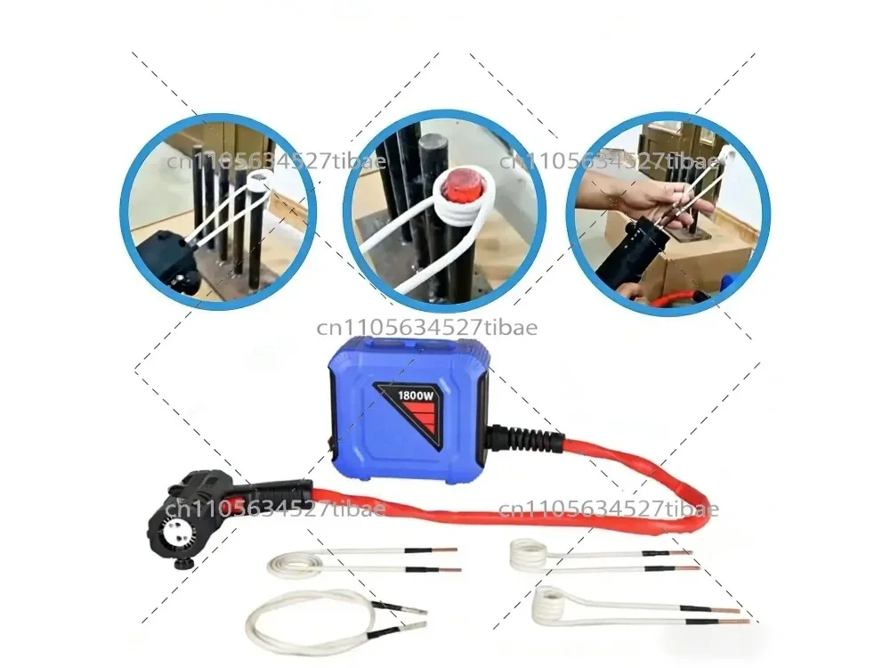 1800W Portable Magnetic Induction Heater Flameless Car Repair Tool with 4 Coils DIY Circuit 110V/220V Voltage Option