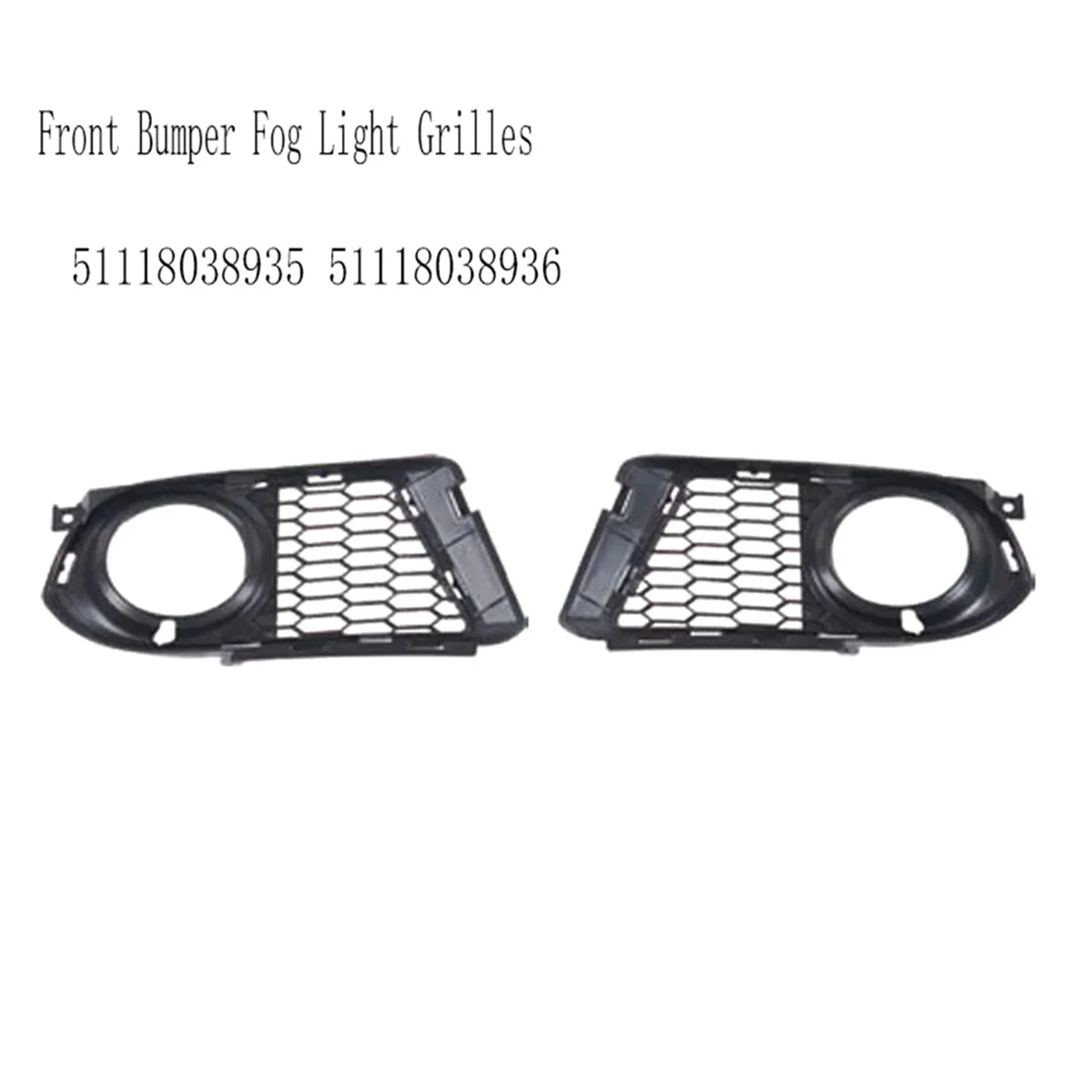 شبكات مصابيح الضباب للمصد الأمامي للسيارة BMW 3-Series E92 E93 M Sport 51118038935 51118038936