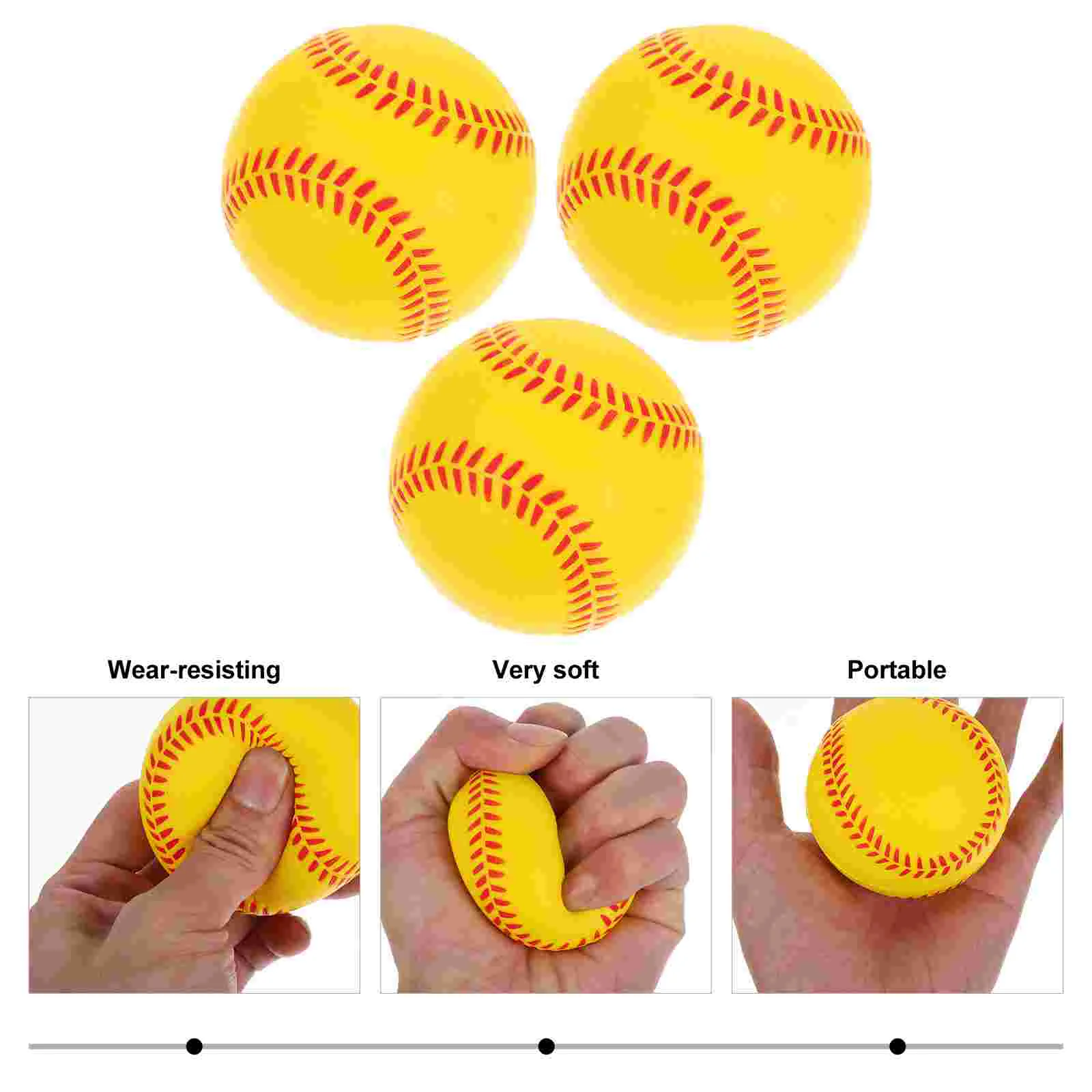 6 Pcs PU Sponge Training Baseball Foam Softballs Pitching Practice Soft Baseballs Children Toys Outdoor Sports Equipment