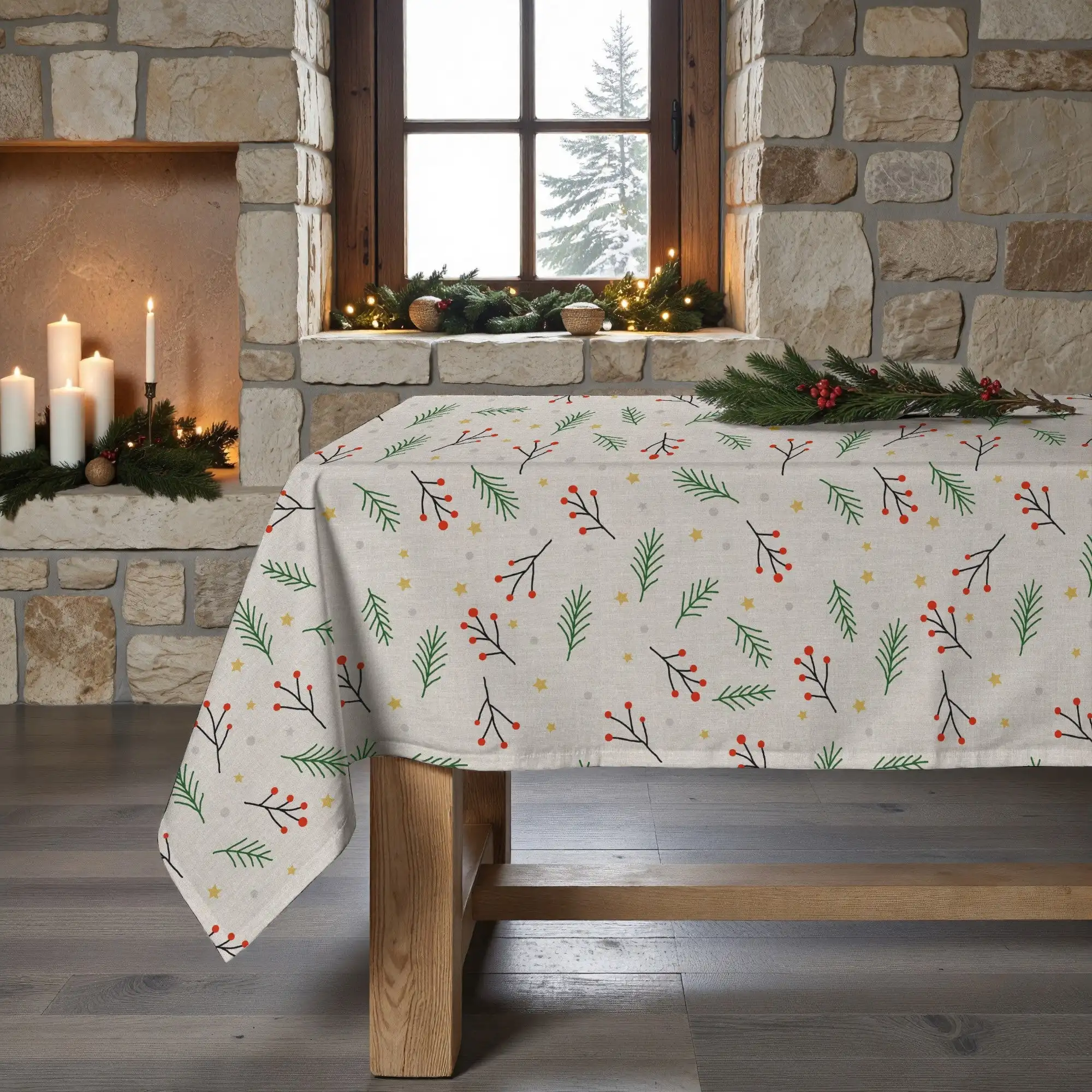 Mantel BL Belum Resinado Antimanchas Merry Christmas 35 Impermeable para Mesas Cuadradas, Rectangulares y Ovaladas