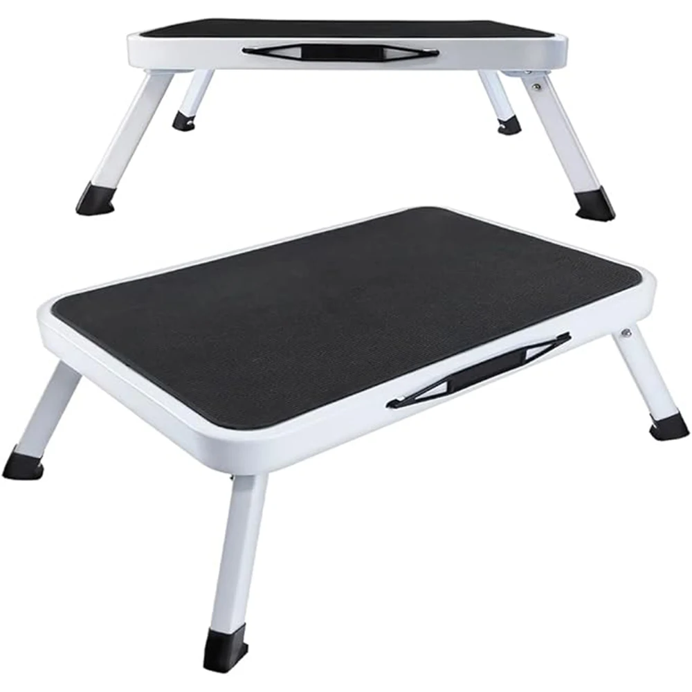 

Step Stool Extra Wide Step Safety Non Slip Mat Heavy Duty Steel Folding Portable Kitchen Stool Home Garden Tool Stool Chair