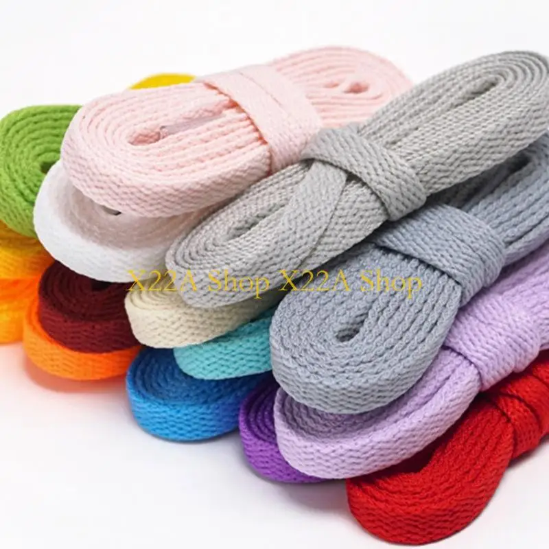 Unique 2Pcs Wide 8mm Replacement Flat Shoelaces Multicolor Option Casual Shoes Strings