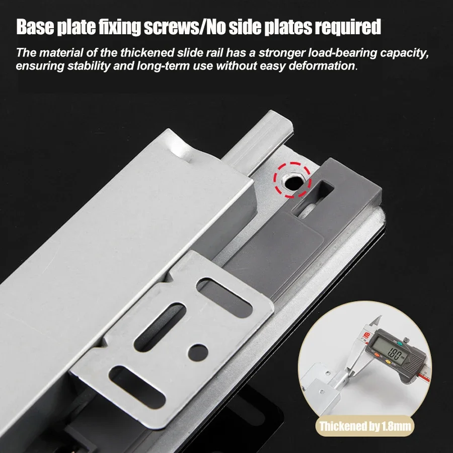 

Display Cabinet Furniture Hidden Silent Track Hardware Accessories 3 Section Bottom-mounted Slide Rail Drawer Hidden Slide Rail