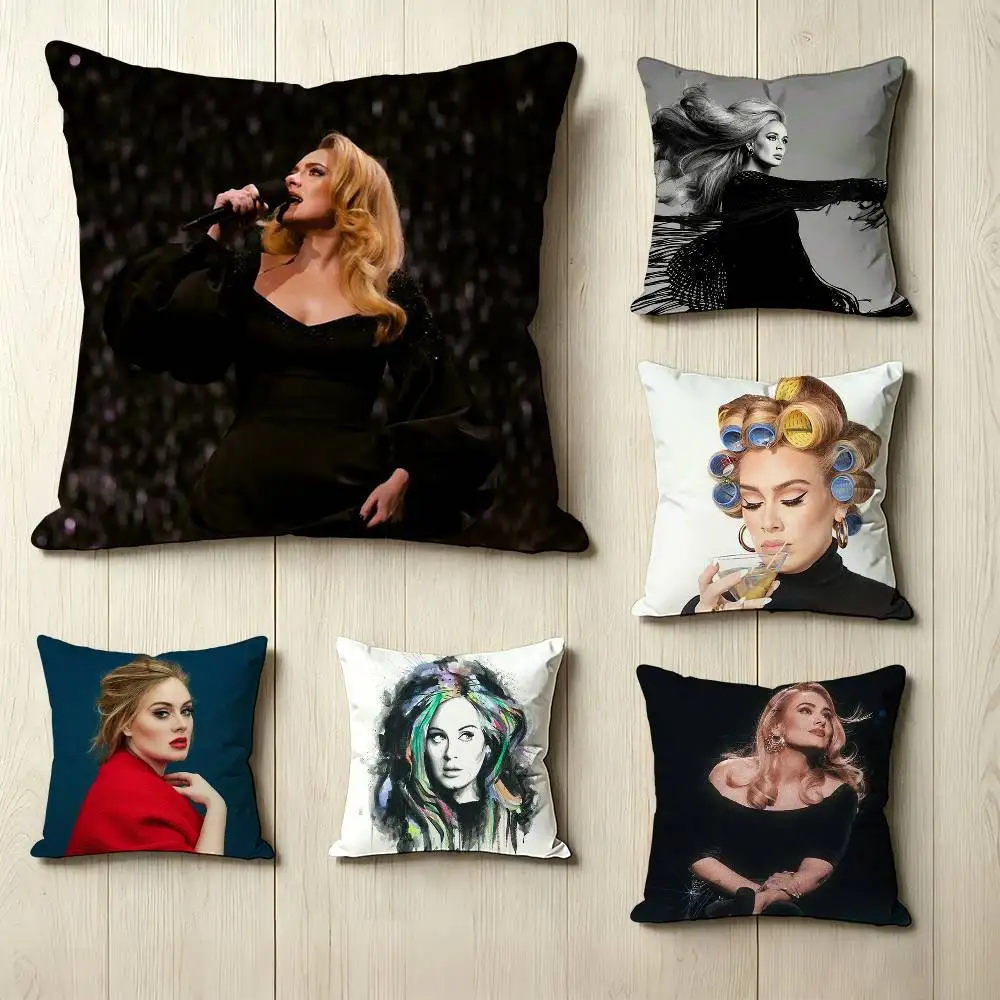 Soul singer A-Adele  Pillow Case Square Double-Sided Sofa Cushion Cover Bedroom Bedside Pillow