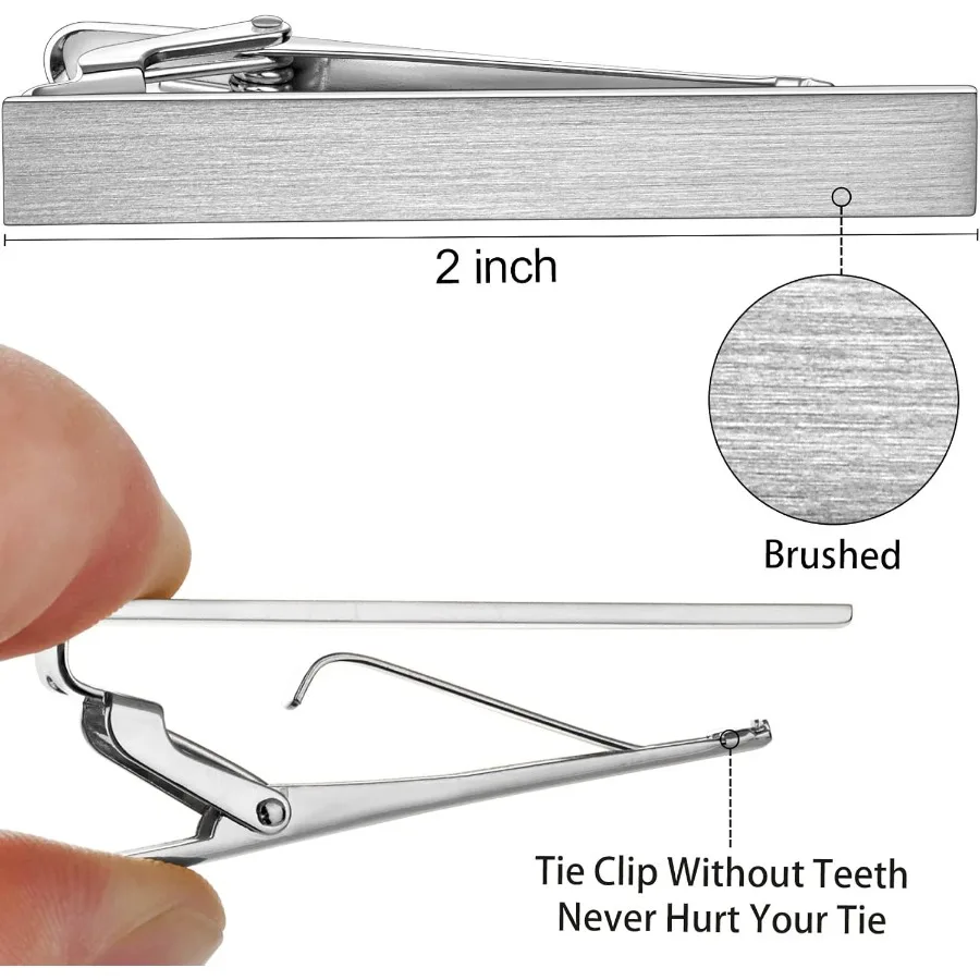 2 inch Tie Clip for Men in 1pcs 3pcs 4 pcs Tie Bar Clip for Men's Skiny Necktie Elegant Tie Pin Clip Gift Set for Business Prof