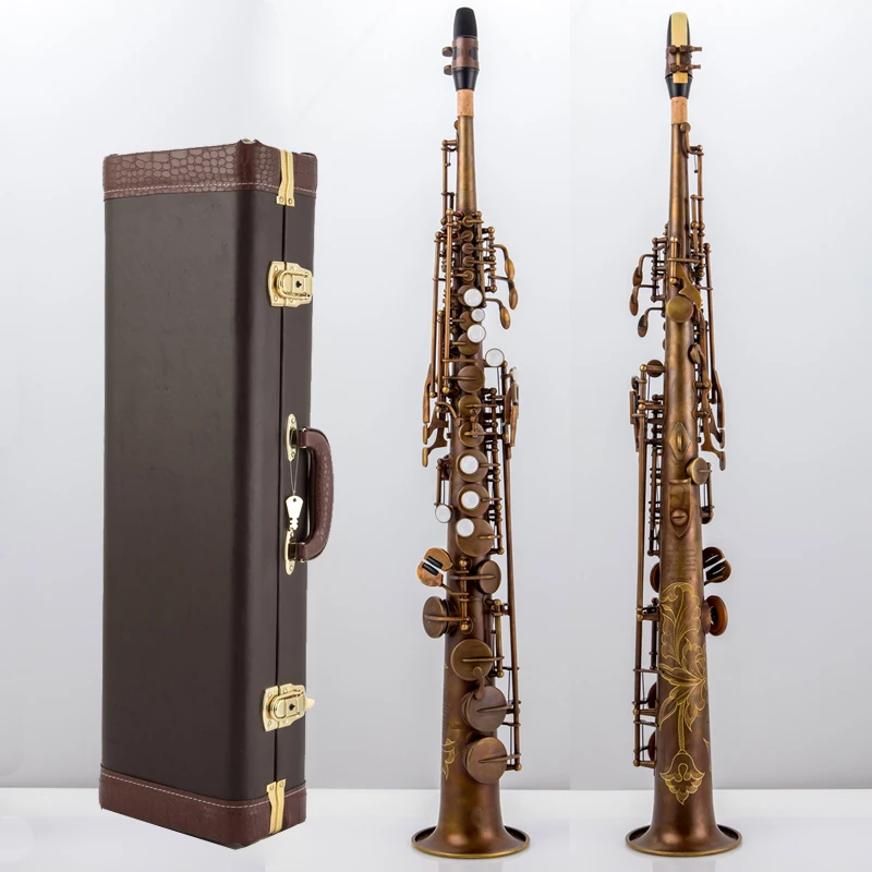 

Soprano Saxophone Mark VI B flat Brass high-quality Antique Copper Simulation Soprano saxophone Musical instrument with case