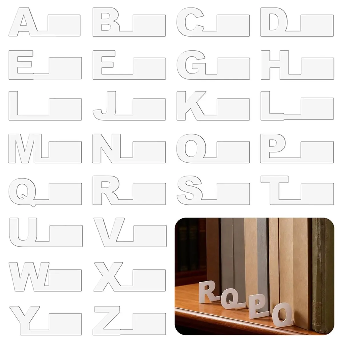 26pcs Alphabetical A-Z Organizer Divider CD DVD Vinyl Record Separator for Music Album File Storage for Home