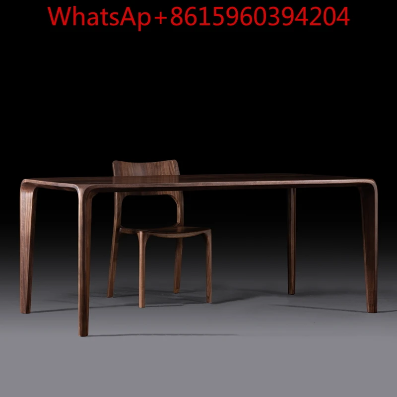 

Custom North American black walnut dining table Northern Europe rectangular simple solid wood table light luxury furniture