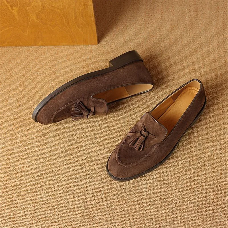 New Winter Sheep Suede Women Pumps Shoes for Women Fashion Round Toe Loafers Shoes Zaptos Mujer Low Heels Deep Mouth Shoes