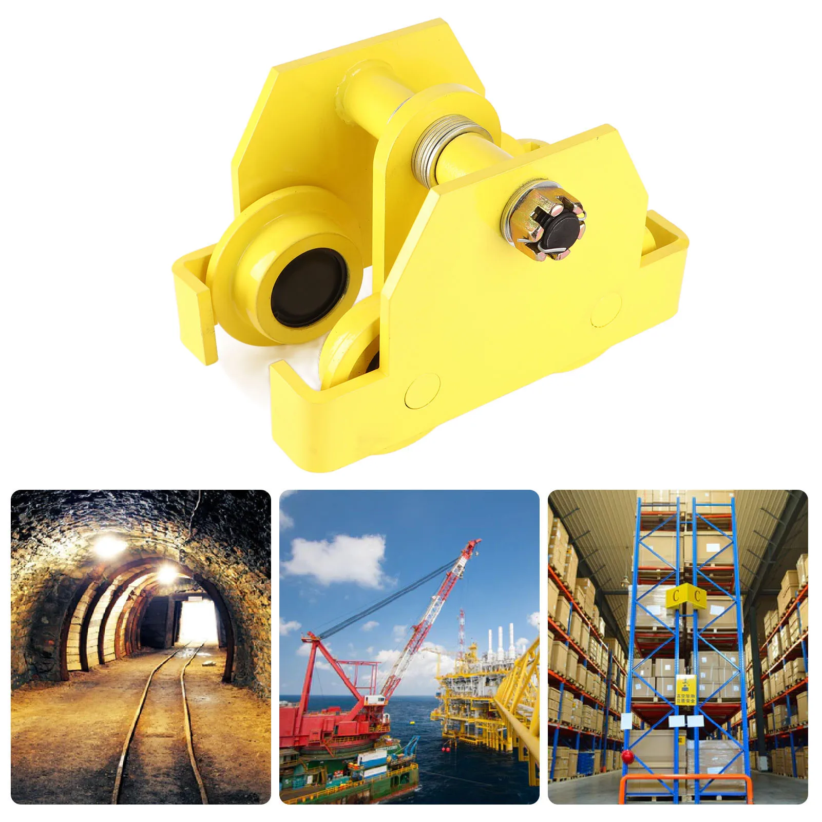 Single Track Trolley 3 Ton Capacity Manual Trolley Heavy Duty Steel I Beam Single Track Trolley for Crane Lifting Hoisting