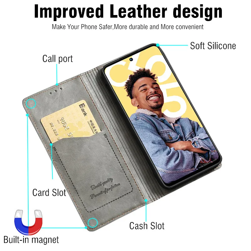 Capa carteira flip para motorola one fusion, capa de telefone etui moto one macro one vision one fusion plus power action hyper zoom