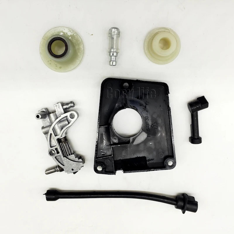 Imagem -02 - Bomba de Acionamento Óleo Worm Gear Kit para Motosserra Chinesa 4500 5800 45cc 52cc 58cc Capa da Bomba Óleo Substituição da Tubulação Peças