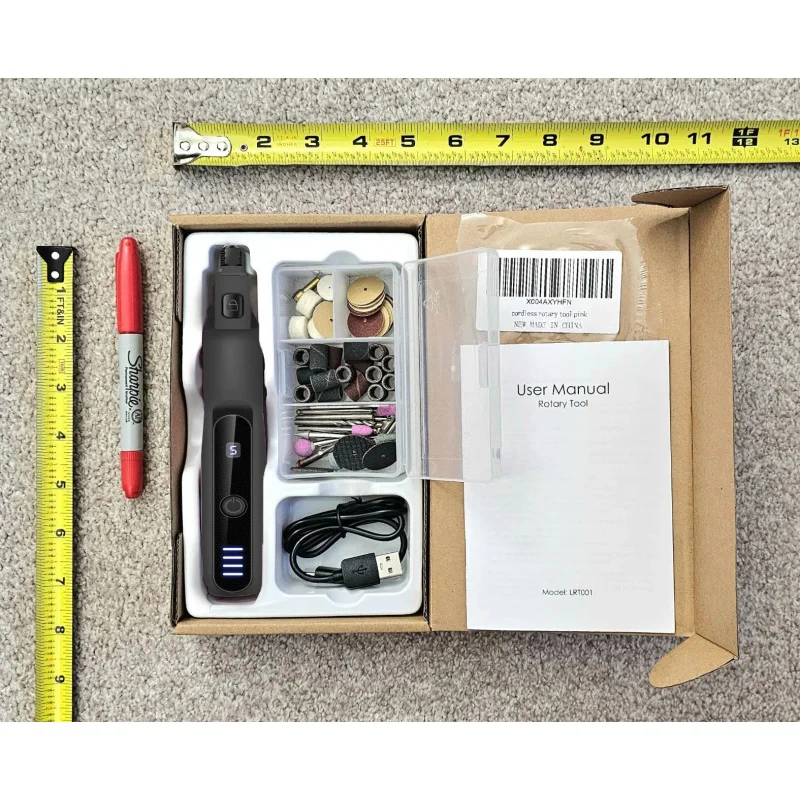 3.7V Cordless Mini Rotary Tool Kit Variable Speed Electric Grinder with LED Light 70pcs Accessories for DIY Craft Polishing Dril