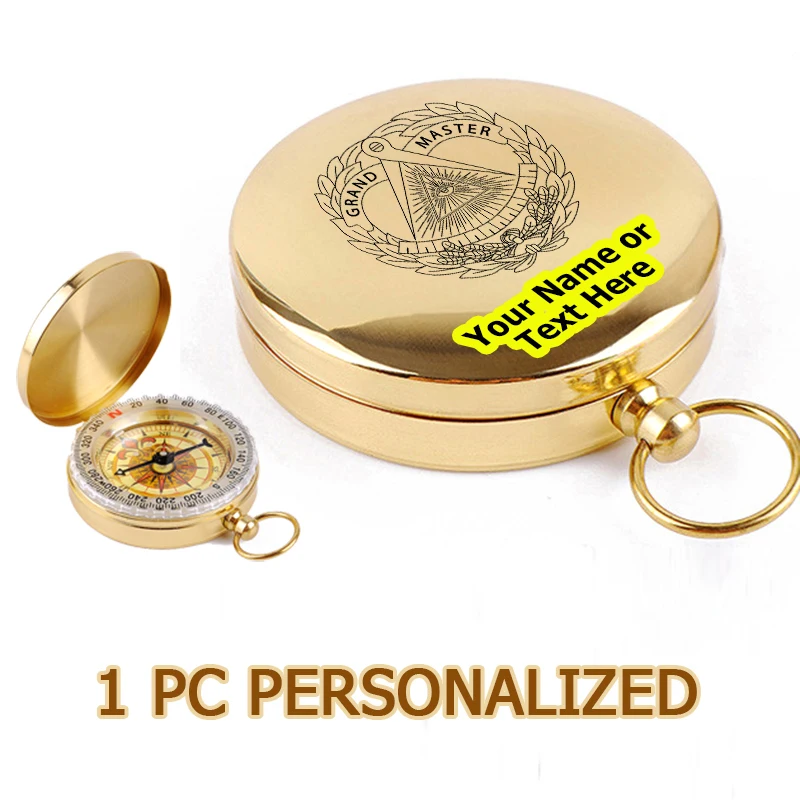 1pc Cusotmized Engrave Compass Personalized Christmas Gifts Navigator Functional Compass 2022 Masonic Grand Master Dropshipping