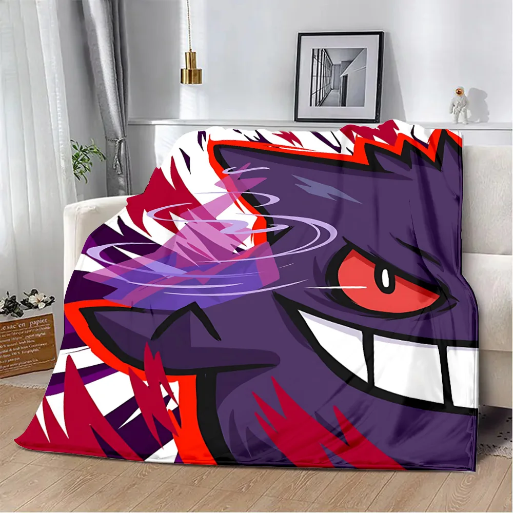 Cartoon Cute Evil G-Gengars Printed Blanket Picnic Blankets Warm Blanket Soft and Comfortable Blanket Home Travel Birthday Gift