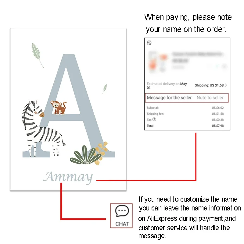 1 قطعة المشارك حيوانات الغابة الأسد زيبرا الفيل قماش اللوحة Kis غرفة نوم جدار الفن طباعة صور الحضانة ديكور #4