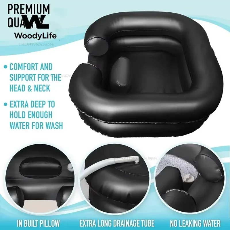 NEW Inflatable Shampoo Basin - Portable Shampoo Bowl, Hair Wash Tub for Dreadlocks and at Home Sink Washing