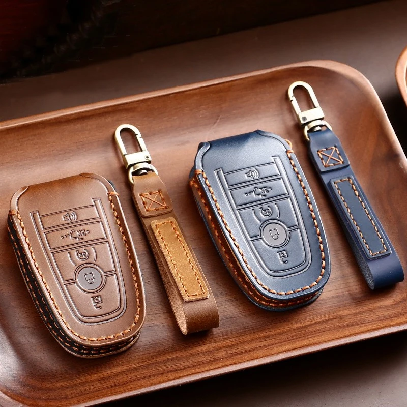 Luxury Car Key Case Cover for Ford Mondeo Explorer Edge Expedition F250 F150 F-350 F-450 Fusion Mustang Everest Lincoln MKX MKC