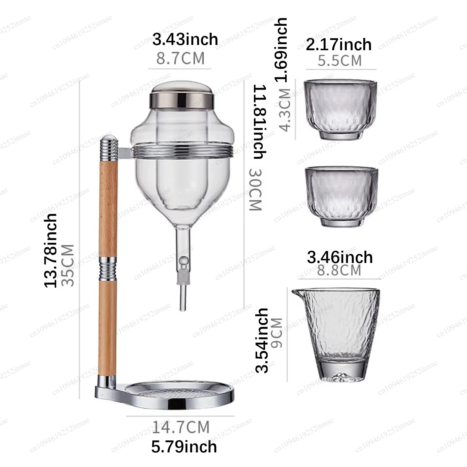 Japanese Cold Sake Glass Decanter with Cups, Transparent Chilled Sake Server Pot, Wine Dispenser for Birthday & Party