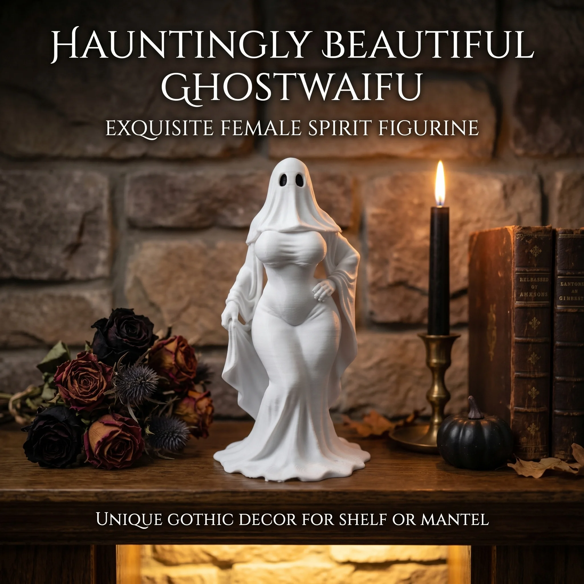 Ghostly Girl Ornament, Gothic Style, Collectible Figurine, Home Desk Decoration, Creative Sculpture, Perfect For Gothic-Themed