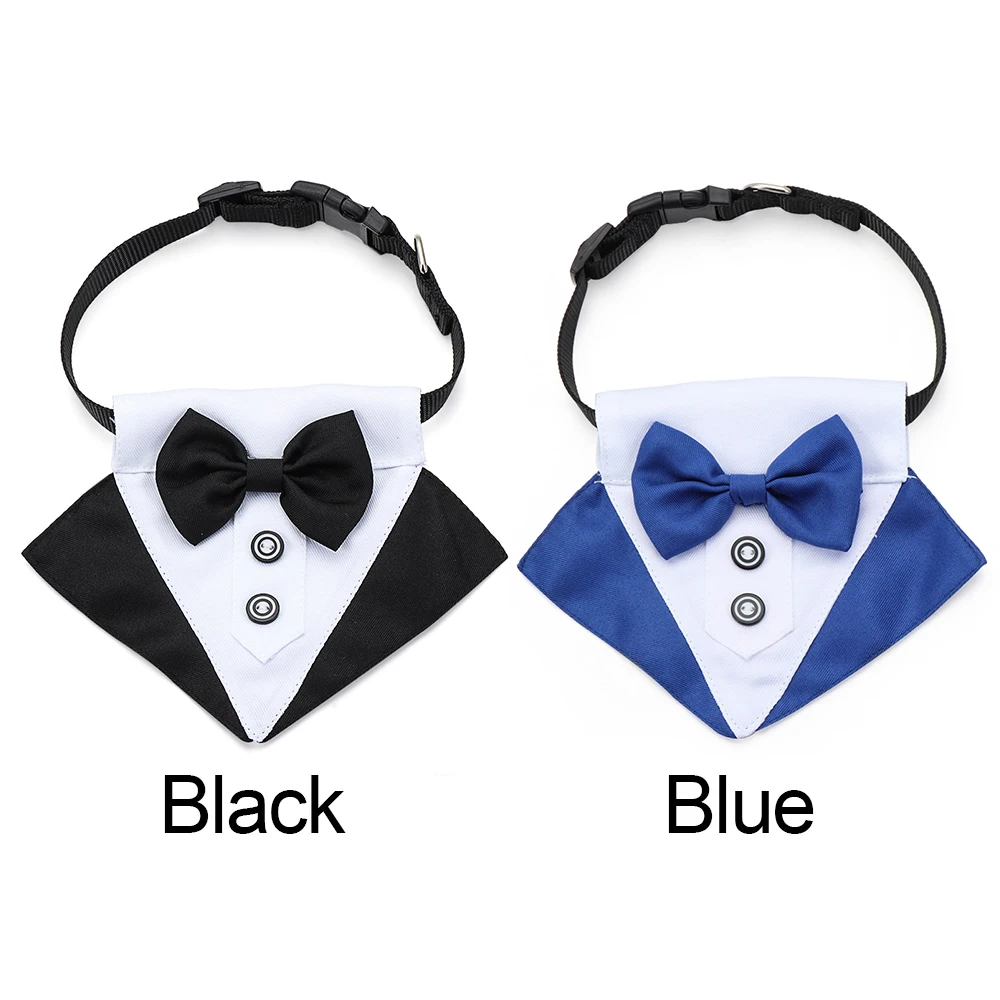 Fashion Comfortable White Collar Pet Accessories Adjustable Dog Cat Grooming Tuxedo Bow Ties Formal Tie Dog Necktie Dog Suit