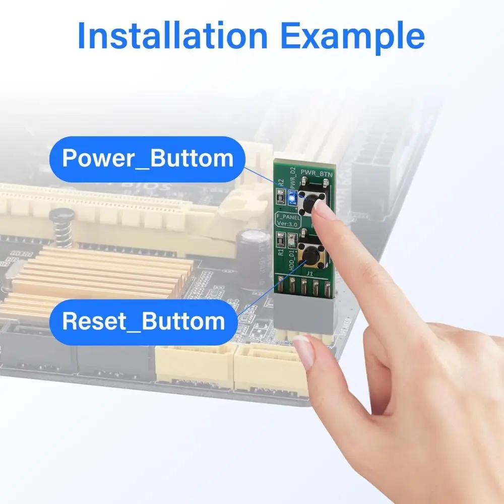 Practical 9Pin Motherboard Tester PC Assembly DIY Reset/Power Switch Adapter Universal Case Switch PC Builder