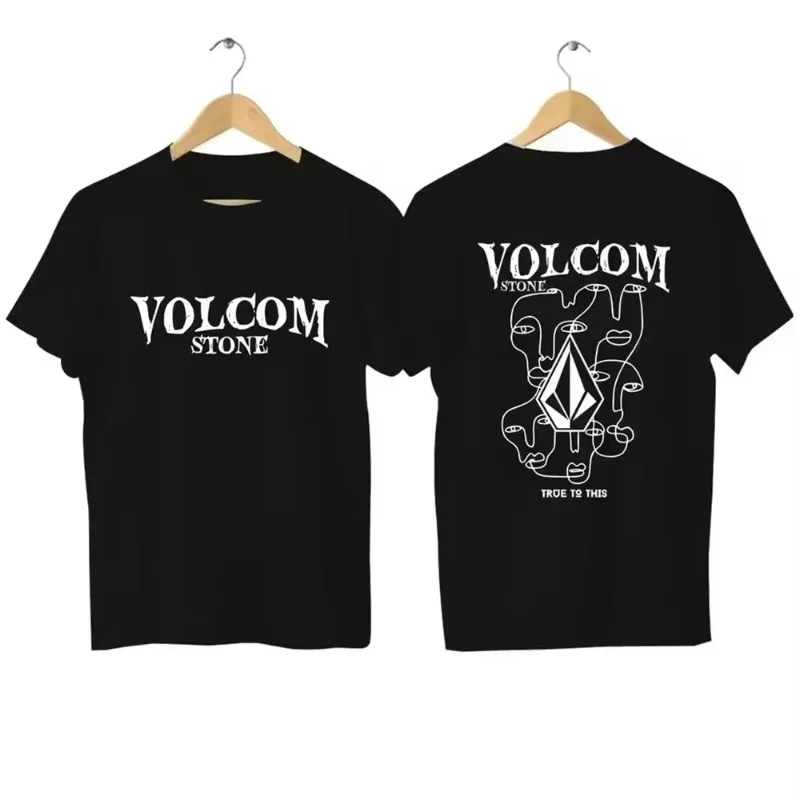 Volcom Stone Pattern Men's Cotton T-shirt Men's New Round Neck Short Sleeve Printed Pullover T-shirt