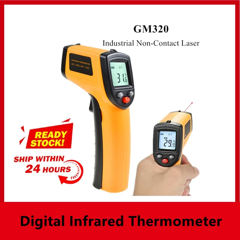 2024 New Handheld Non-Contact Ir Infrared Thermometer Digital Lcd Laser Industrial Measurement Surface Temperature Meter