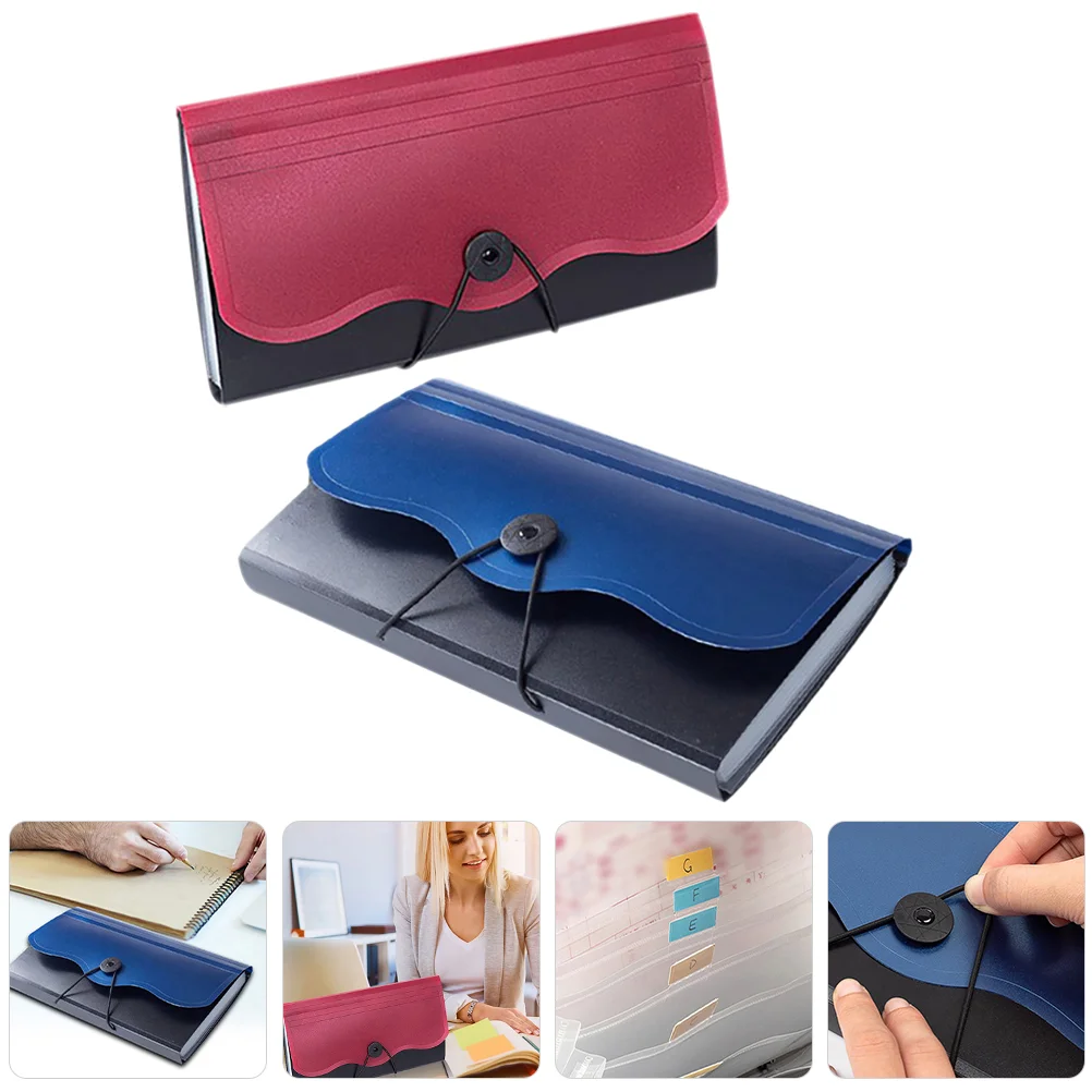 2 Pcs Storage Bag Accordion Folder Document File Organizer Folders Large Capacity Expandable Portable Receipt Multi Pocket