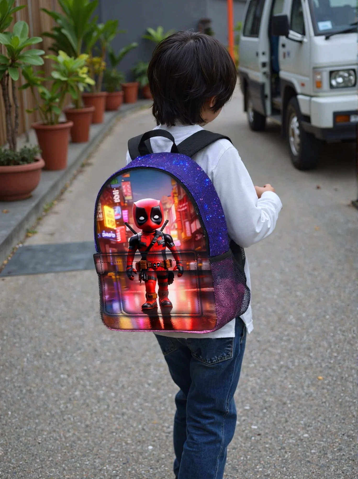

Elementary Children Marvel Deadpool Rucksack-Large Capacity Daypack-Back to School Backpack for Student