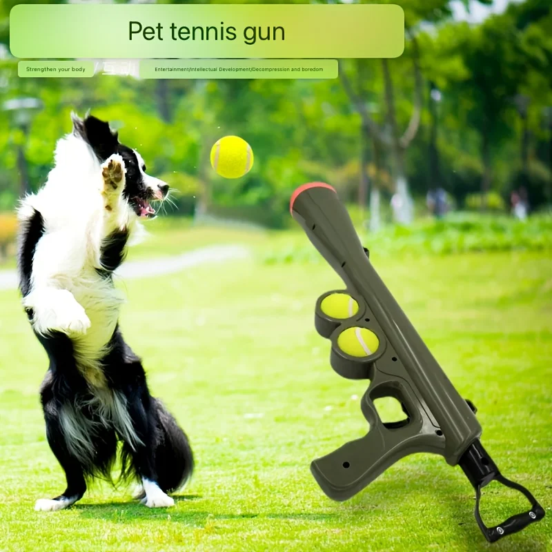 Launch & Fetch Tennis Ball Launcher Dog Toy Interactive Dog Fetch Toy Launches Up to 65 Feet Hands-Free Pickup Includes 2 Tennis - Image 2