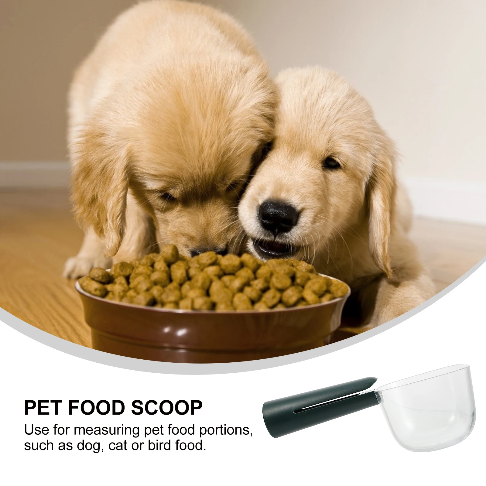 

1Pcs Pet Food Scoop Plastic Durable Lightweight Sealing Clip Measuring Spoon for Dog Cat Bird Feeding Pet Food Scoop