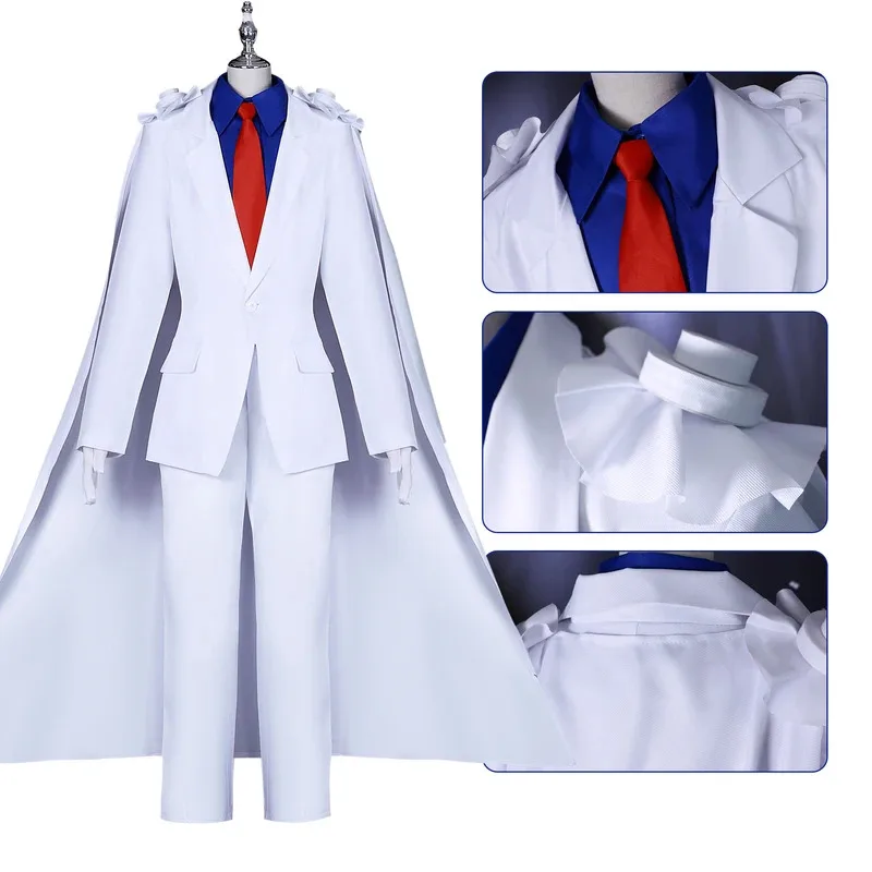 【Wetrose】In Stock Kaitou Kiddo Cosplay Costume Kid. the phantom thief Kuroba Kaito Full Set Hat Suit Cape Wig Halloween Xmas