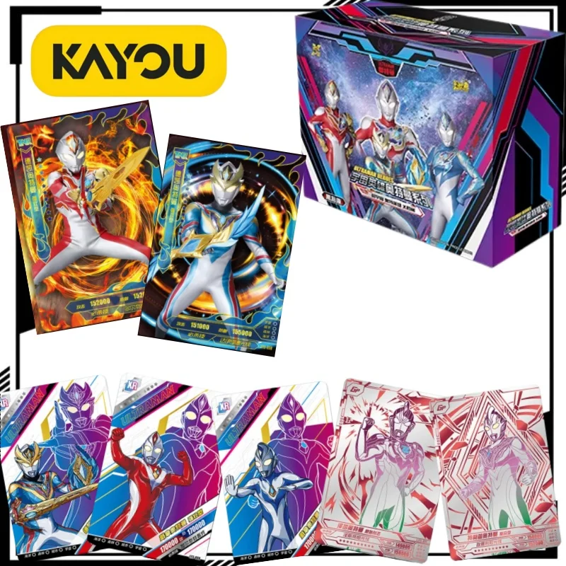 KAYOU Ultraman Edição Yangyan Terceira Edição Caixa de Presente Cartões Colecionáveis de Ultraman Desenho Animado Merchandising de Anime Presente de Feriado GP LGR