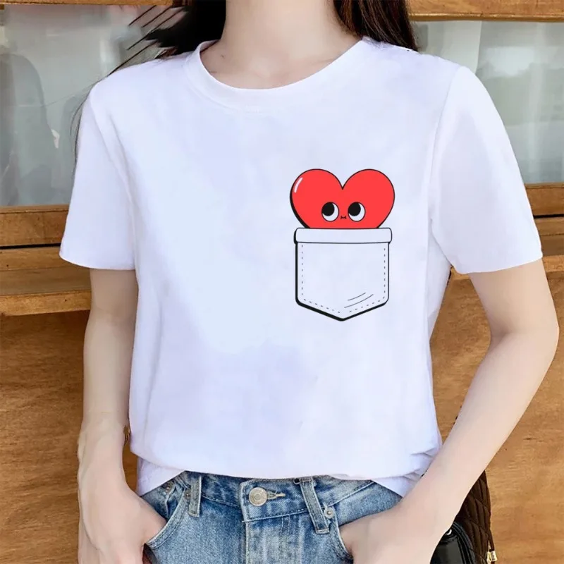 

Женская модная модная свободная удобная хлопковая футболка больших размеров с коротким рукавом, новый повседневный топ с принтом