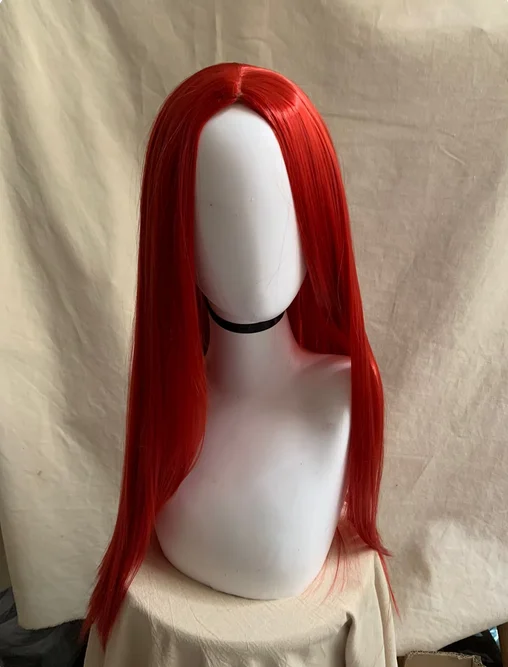 Halloween Horror Night Anime Wig Sally Cosplay Wigs Red Medium Long Straight Hair For Female