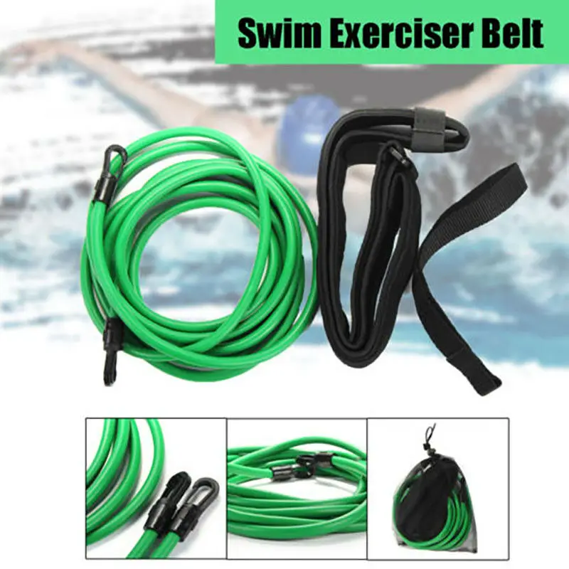 4M Adjustable Swimming Training Rope Elastic Cord Resistance Belts Exerciser Safety Swim Harness Static Sport Training Equipment