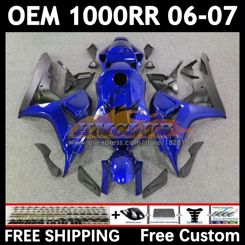 100%Fit Fairing For HONDA CBR 1000 RR CBR1000 RR CC 1000RR gloss blue 1000CC 76No.134 CBR1000RR 06 07 2006 2007 Injection Body