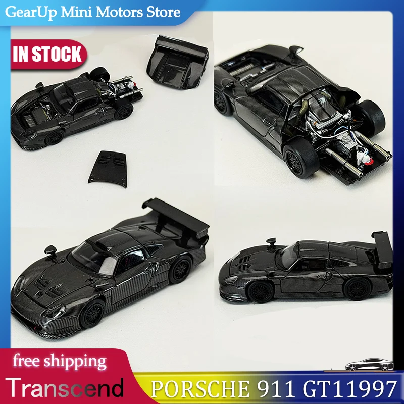 

New In Stock Transcend Tsd 1:64 Porsche 911 Gt1 Lm 1997 Carbon Fiber Alloy Miniature Edition Porsche Diecast Model Car Toys Gift