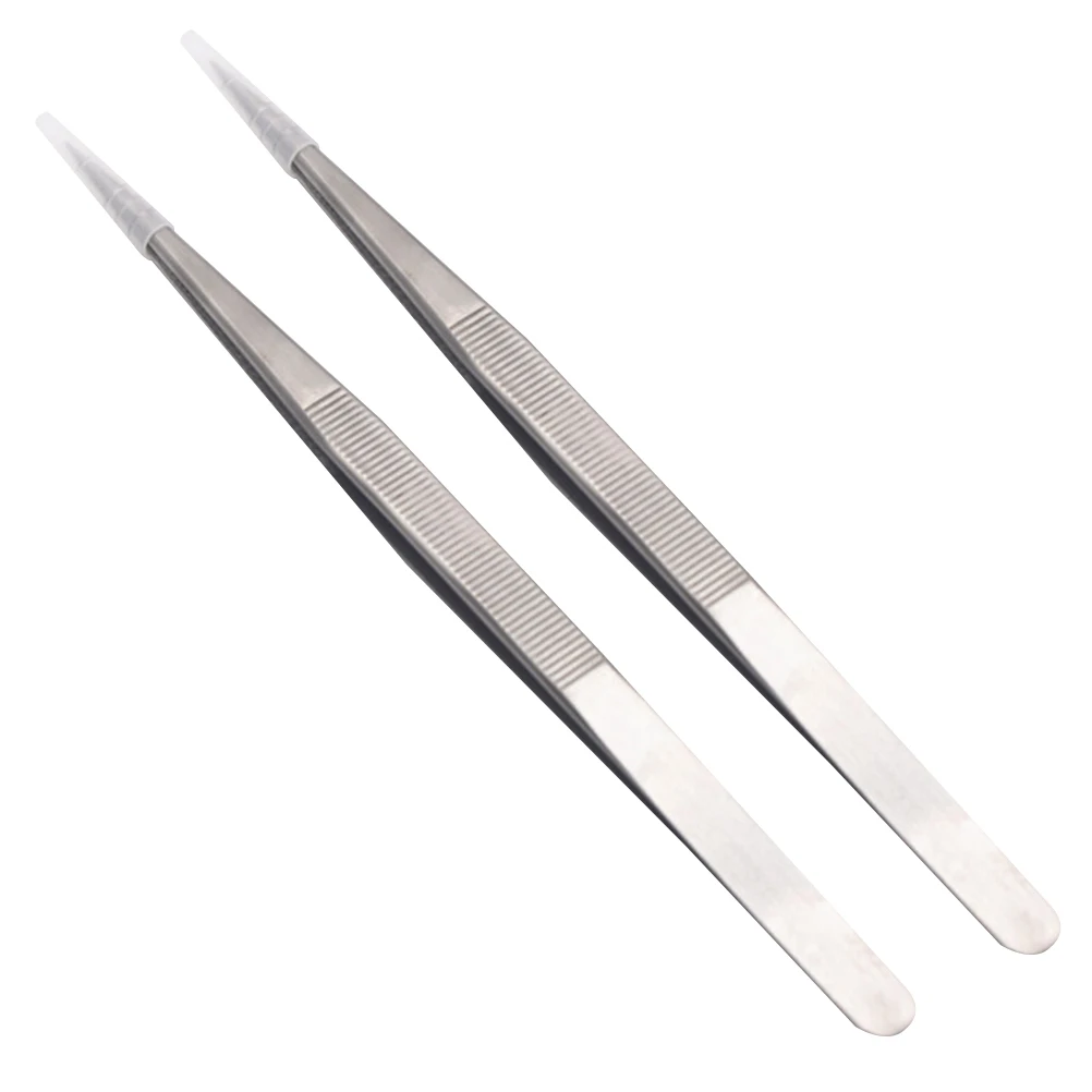 Kit de pinças de aço premium, 2 peças, para reparo de joias, faça você mesmo, manicure, multifuncional, leve, ponta pontiaguda, uso profissional
