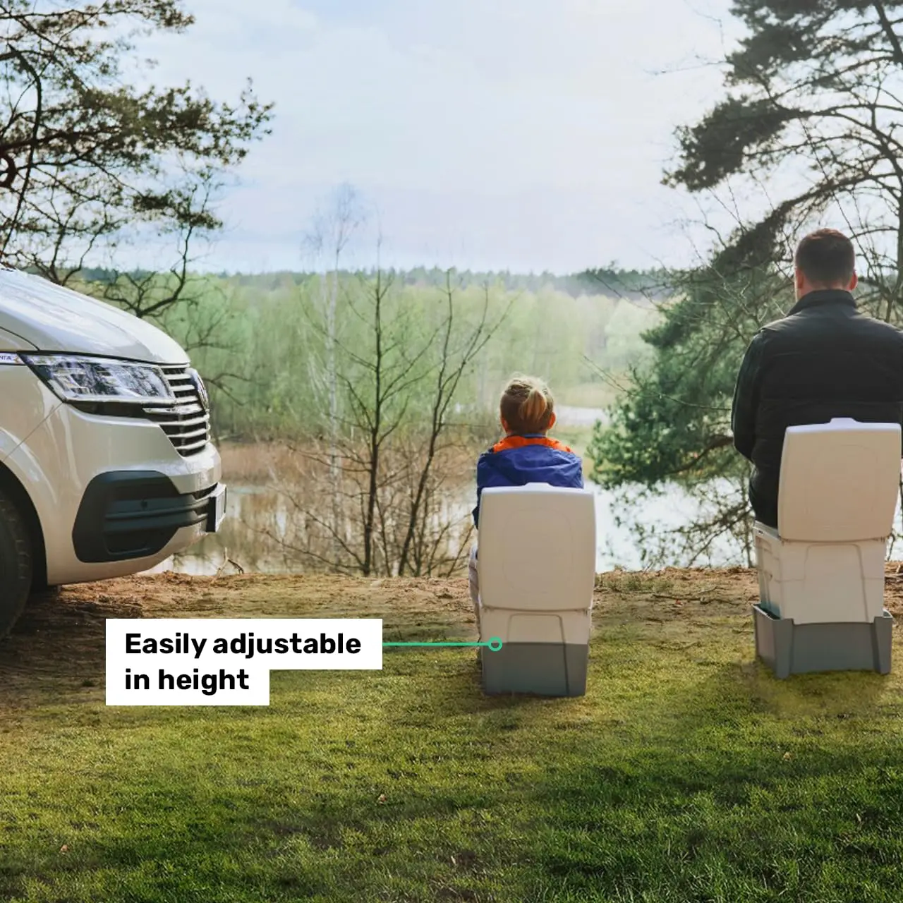WandaGO Composting Toilet, Portable Outdoor Camping Toilet, Urine Diverting Dry Toilet With Height Adjustment