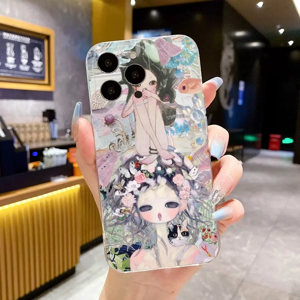 canvas aethetic Aya Takano A Phone Case For iPhone 15,14,13,12,11 Plus,Pro,Max,XR,XS,X,7,8 Plus,SE,Mini Transparent Soft Cover