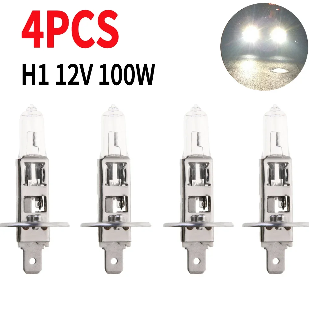 H1 12V Car Xenon Head Lamp Halogen Bulb Replacement 100W Halogen Fog Lamp Bulb Auto Accessories Car Lamp Light Bulb 4000-4500K